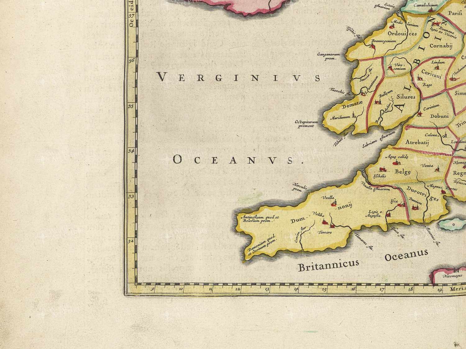 Map bottom left quadrant