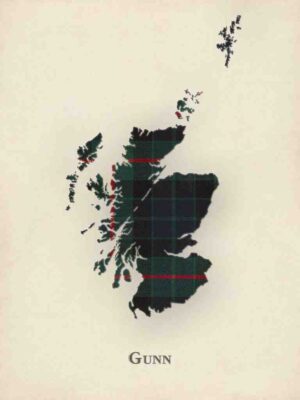 Gunn Tartan, Clan Gunn, Gunn Family, Gunn Clan Gift, Gunn History, Tartan Map, Tartan Map Print, Scotland Wall Art, Gunn, Tartan Gift, Clan Gunn Tartan, Poster Print, Archival Print, Made In Scotland, Scottish Heritage, Clan Poster, Tartan Decor, Premium Print, Scottish Clan, Wall Art, Map Poster, Scottish Decor, Gift For Scots