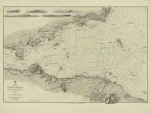 Firth Of Forth Chart, Sea Chart Forth, Forth Estuary, Edinburgh Sea Chart, Ben Lomond, Cumbernauld, Harthill, Grangemouth, Dunfermline, Burntisland, Kirkcaldy, Boness, Old Map Edinburgh, Maritime History, Sea Chart Print, Firth Of Forth, Leith Map, Queensferry Chart, Fife Sea Print, Nautical Decor, Historical Map, Vintage Sea Chart, Maritime Art, Edinburgh Nautical, Coastal Chart, Scottish Seaside Map, Antique Navigation Map