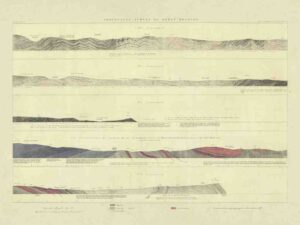 South Wales, Mountain Limestone, Mynydd Garreg, Pembray, Spritsail Tor, Llanmadoc, Gower, Geological Map, Coal Field, Rock Layers, Faults, Folds, Poster Print, Geological Poster, South Wales Map, Coalfield Map, Rock Layer Map, Geological Faults, Detailed Map, Geological Survey, Geological Data