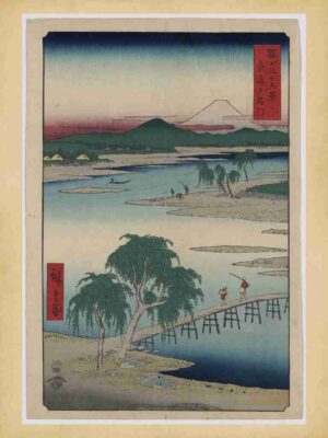 Woodblock, Warrior, Scene, Ukiyoe, River, Japan, Sword, Landscape, History, Tradition, Illustration, Traditional, Landscape, Water, Samurai, Samurai, Reflection, Edo Era, Musashi, Tamagawa, Warrior, Print, Kabuki, Edo Period, Mount"