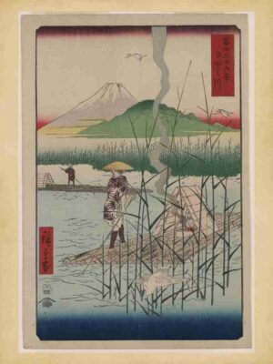 Woodblock, Hiroshige, Vintage, Art, Ukiyoe, Wall Art, Masterpiece, Landscape, Collectible, Iconic, Woodblock, Traditional, Traditional, Landscape, Centuriesold, River, Japan, Woodcut, Nature, Edo, Classic, Ukiyoe, Iconic, Print"