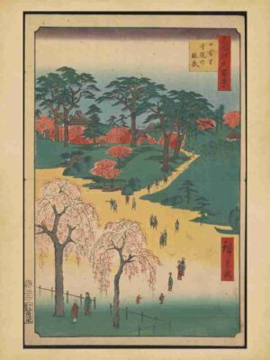 Woodblock, Travel, Watercolor, Art, Japanese, Temple, Sunset, Nostalgia, Japan Art, Birds, Higurashi Print, Mountain, Forest, Village, River, Nature, Shrine, Vintage, Rinsen, Wall Decor, Sato Jiin, Japanese Culture, Autumn, Print"