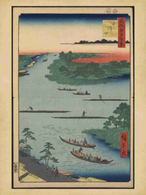 Nakagawa Scene, Serene, Landscapes, Traditional Print, Ukiyoe, Scene, Japanese Artist, Japanese Design, Mountain River, Oriental Decor, Traditional Art, Japan Art, Reflections, Cherry Blossoms, Waterfront View, Edo, Asian Decor, Nakagawaguchi, Oriental Art, Japanese Culture, Japanese Illustr, Period, Nature Art, Samurai Art, Ukiyoe Style, Asian Prints"