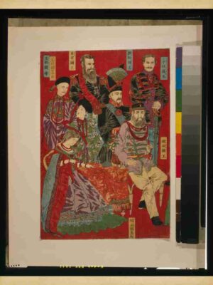 Imperial Design, Japanese Art, Asian Print, Cultural Heritage, Regal, Traditional, Seijo Kakkoku, Shaga Teio, Oriental Art, Imperial, Palace, Beauty, Art, Japan, Mirror, Edo, Japanese Print, Reflection, Vintage Print, Takao, Emperor, Heritage, Historic, Home Decor"