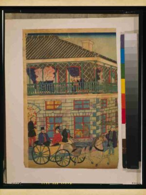 Vintage, Kaigan, Print, Japanese Art, Ukiyoe, Nautical, Waterfront, Travel, Woodblock, Traditional, Kakkoku, City, Ocean, Waves, Coastal, Harbor, Japan, Shkan, Seascape, Seaside, Zu, Kanji Art, Boats"